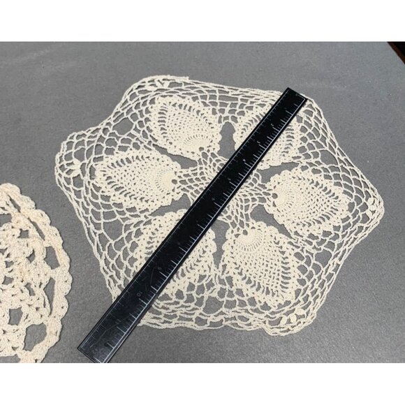 Handmade Vintage Lace Doilies Set of 2 - Picture 6 of 8